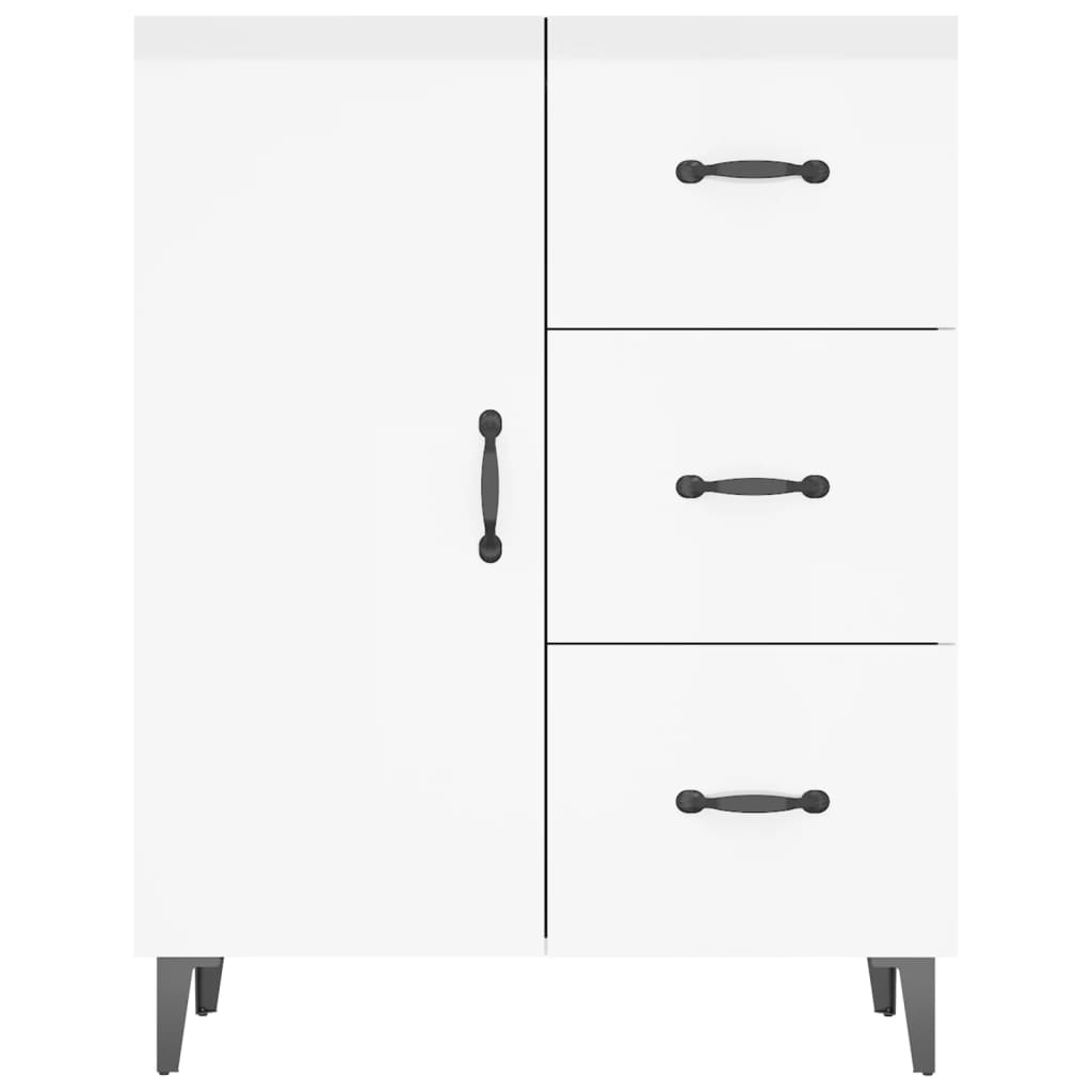 Buffet Blanc brillant 69,5x34x90 cm Bois d'ingénierie - XIOS