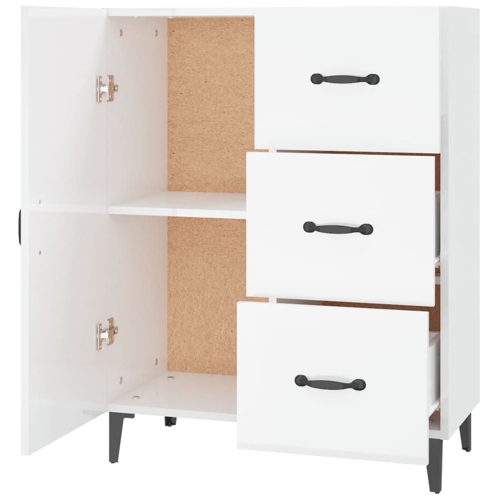Buffet Blanc brillant 69,5x34x90 cm Bois d'ingénierie - XIOS