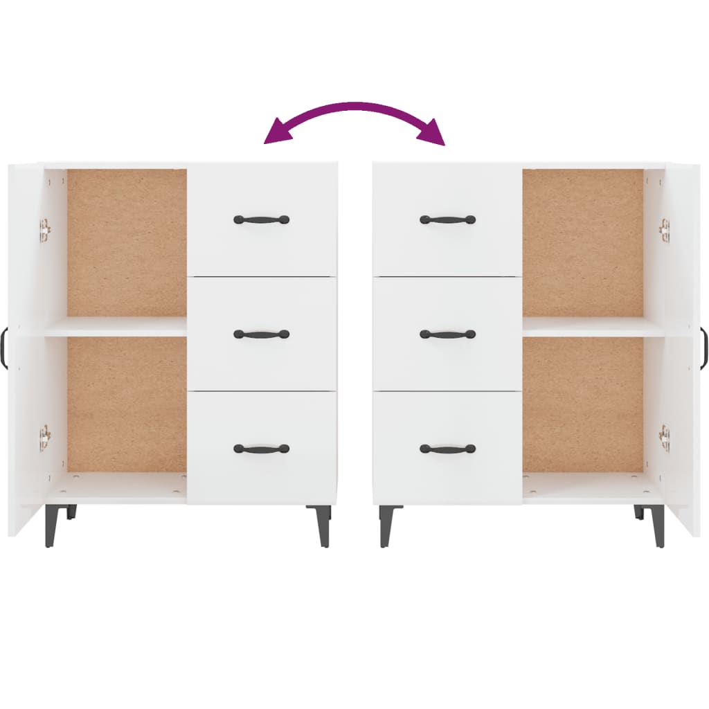 Buffet Blanc brillant 69,5x34x90 cm Bois d'ingénierie - XIOS