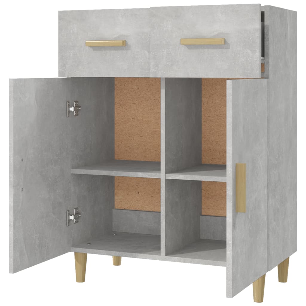 Buffet gris béton 69,5x34x89 cm bois d'ingénierie - XIOS