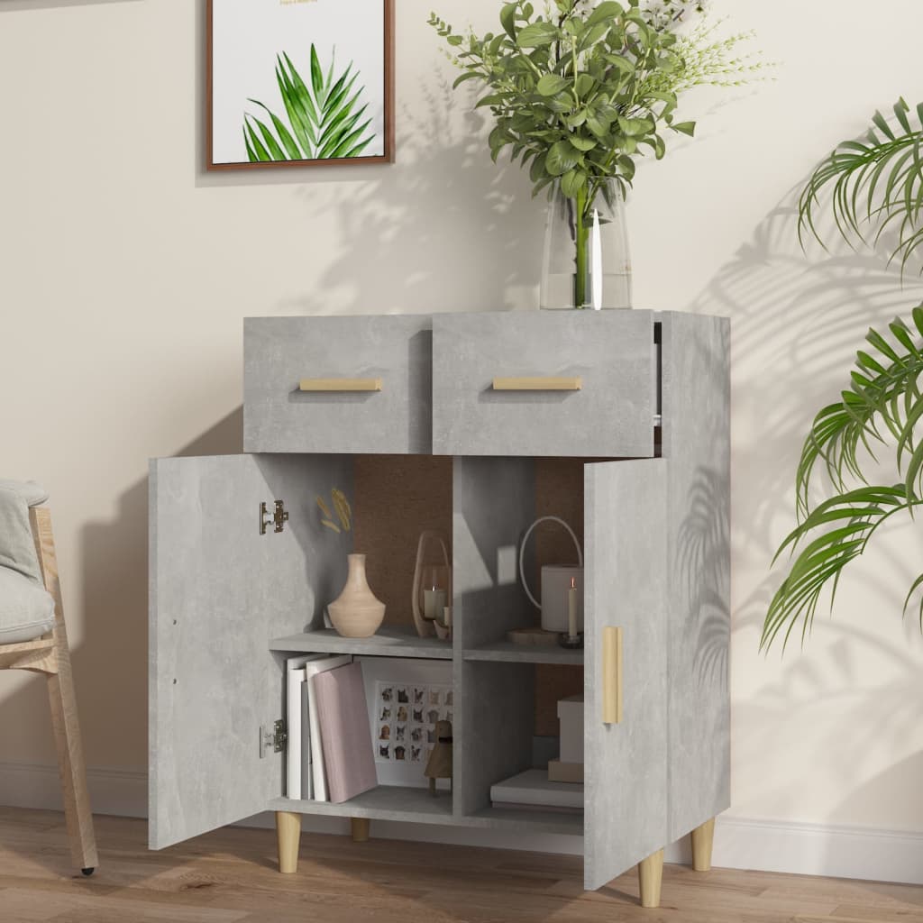 Buffet gris béton 69,5x34x89 cm bois d'ingénierie - XIOS