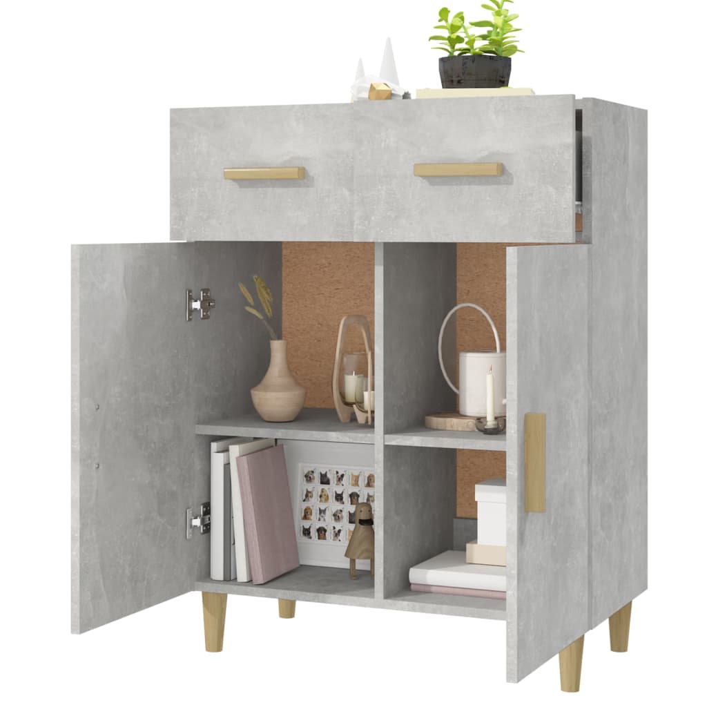 Buffet gris béton 69,5x34x89 cm bois d'ingénierie - XIOS
