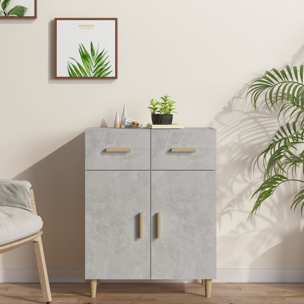 Buffet gris béton 69,5x34x89 cm bois d'ingénierie - XIOS