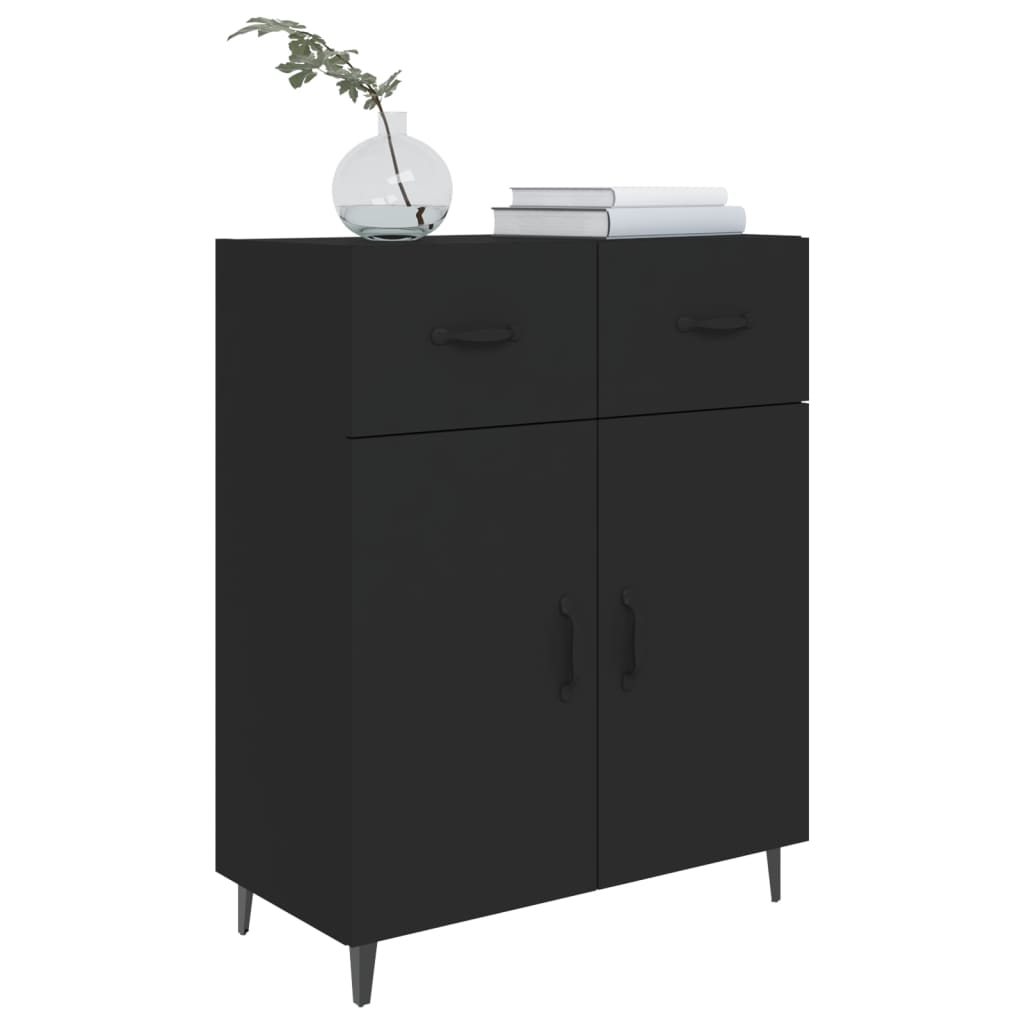 Buffet noir 69,5x34x90 cm bois d'ingénierie - XIOS
