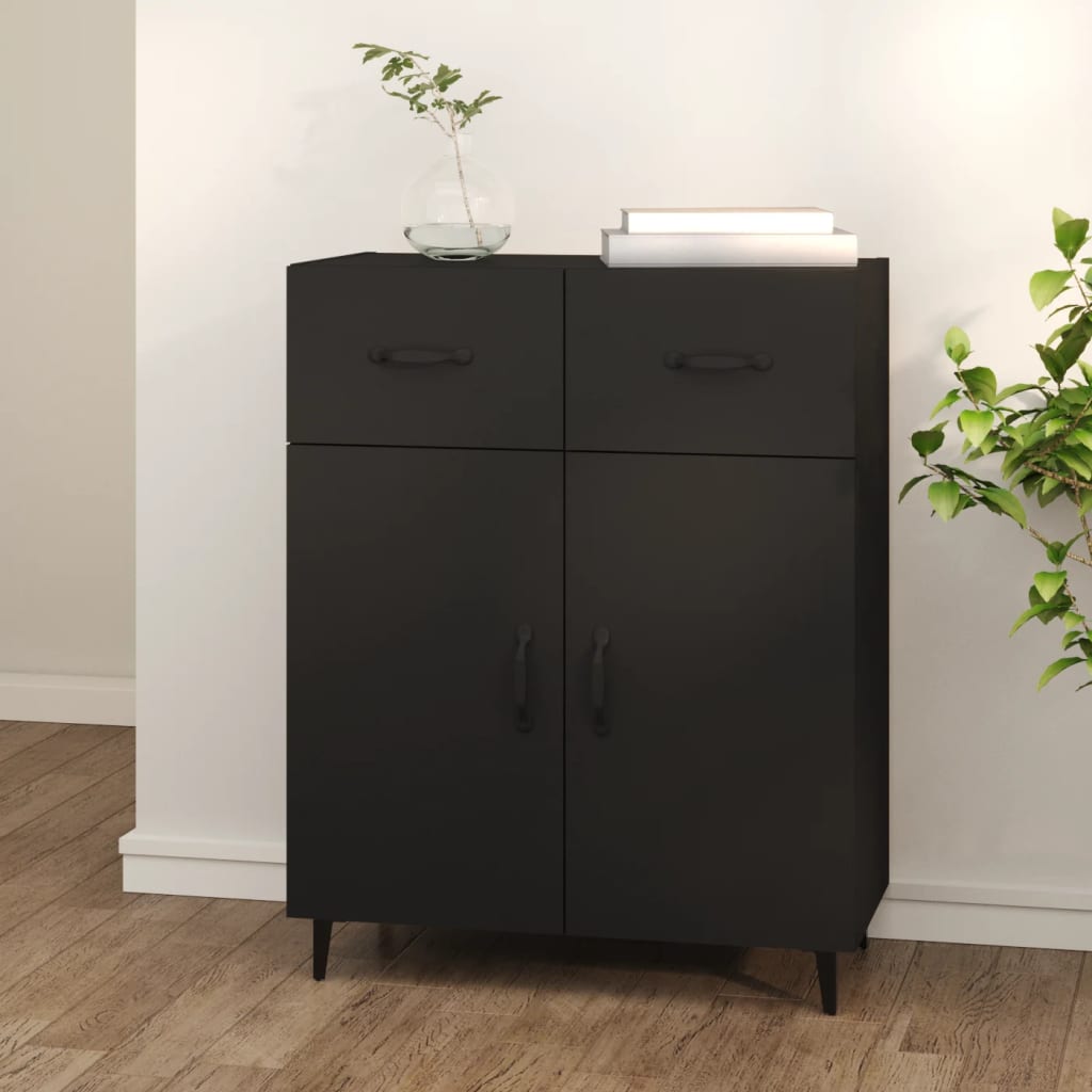 Buffet noir 69,5x34x90 cm bois d'ingénierie - XIOS