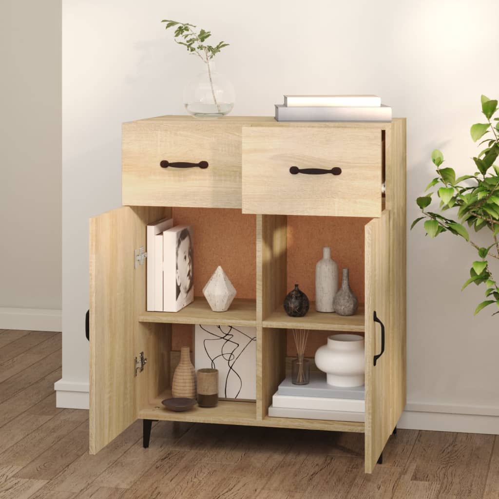 Buffet chêne sonoma 69,5x34x90 cm bois d'ingénierie - XIOS