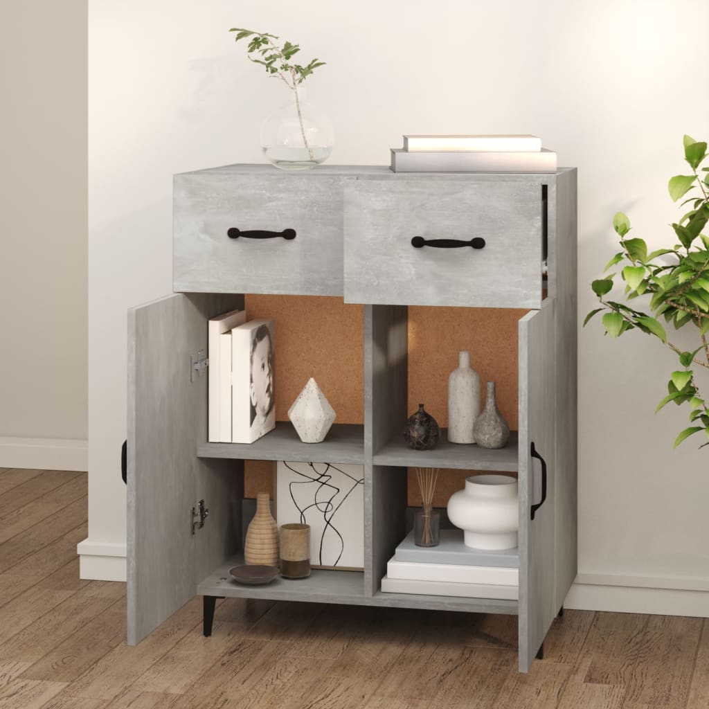 Buffet gris béton 69,5x34x90 cm bois d'ingénierie - XIOS