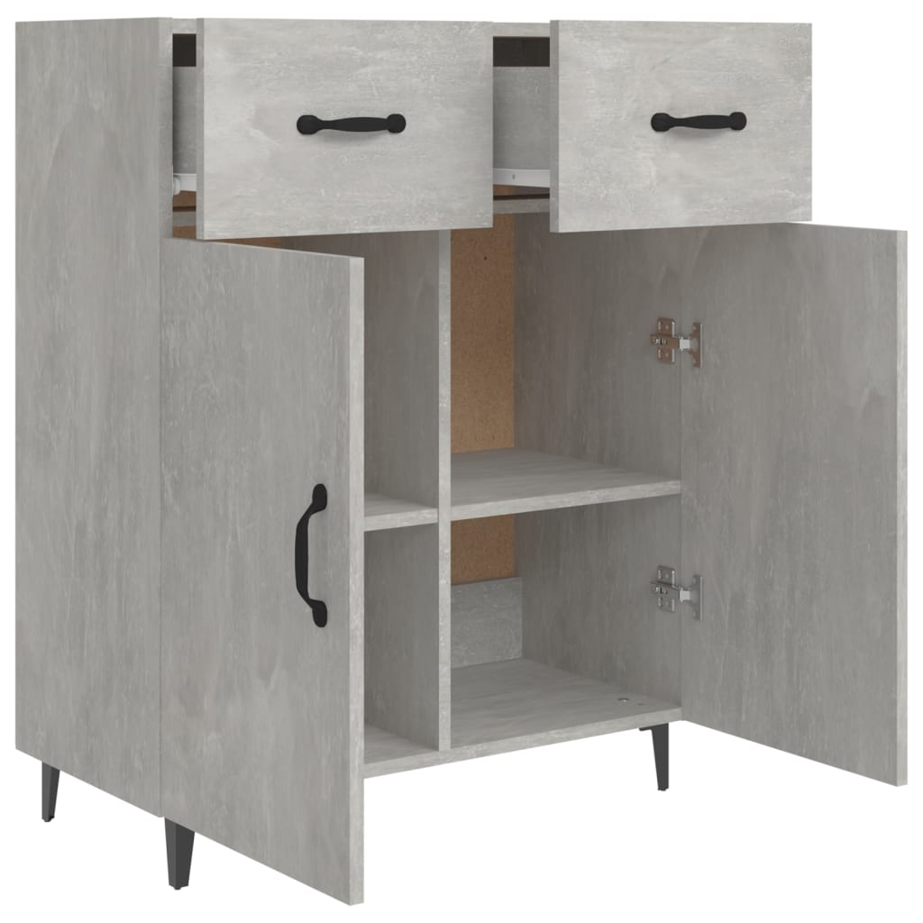 Buffet gris béton 69,5x34x90 cm bois d'ingénierie - XIOS