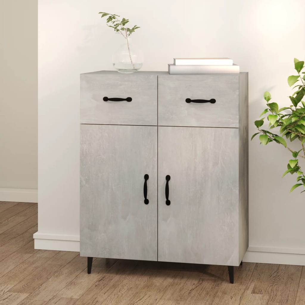 Buffet gris béton 69,5x34x90 cm bois d'ingénierie - XIOS