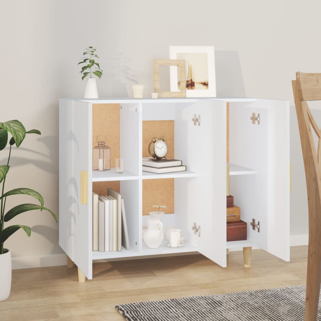 Buffet blanc 90x34x80 cm bois d'ingénierie - XIOS