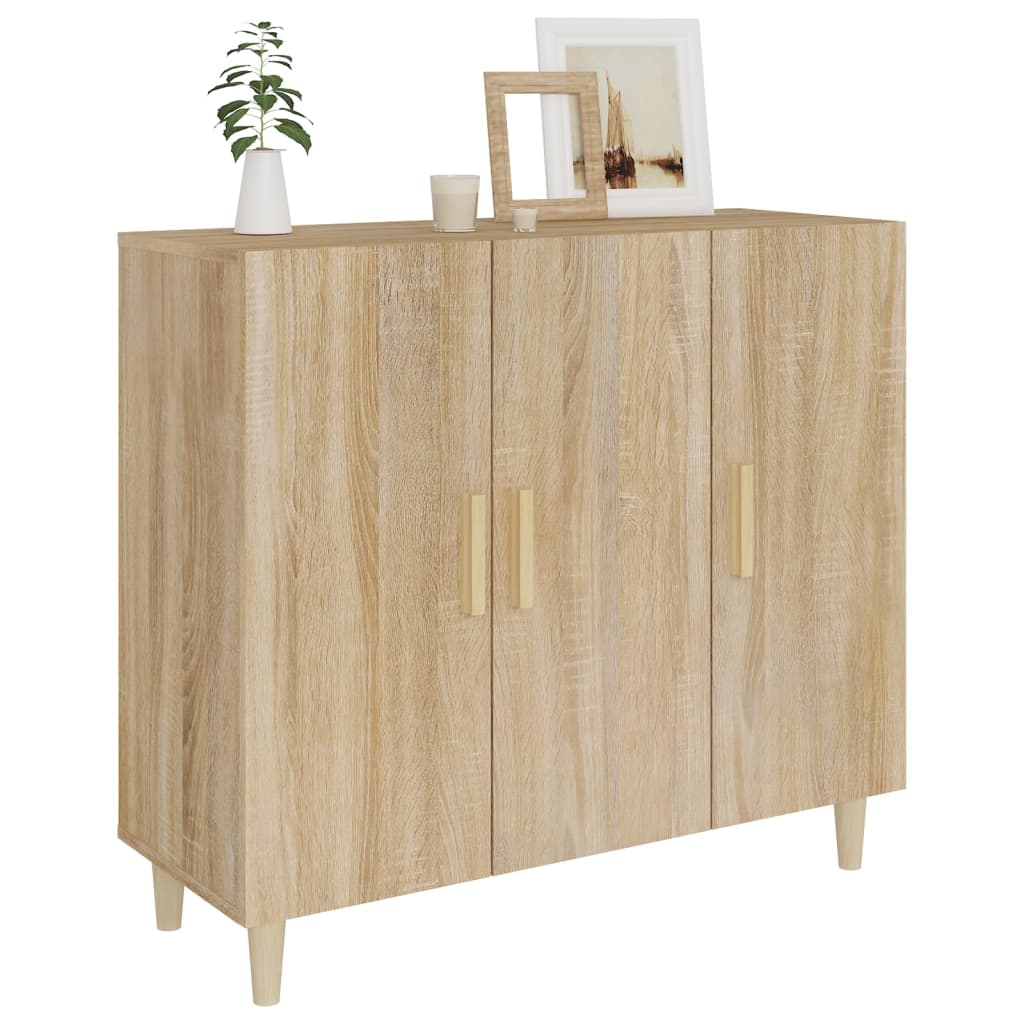 Buffet chêne sonoma 90x34x80 cm bois d'ingénierie - XIOS