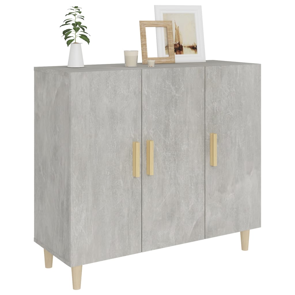 Buffet gris béton 90x34x80 cm bois d'ingénierie - XIOS