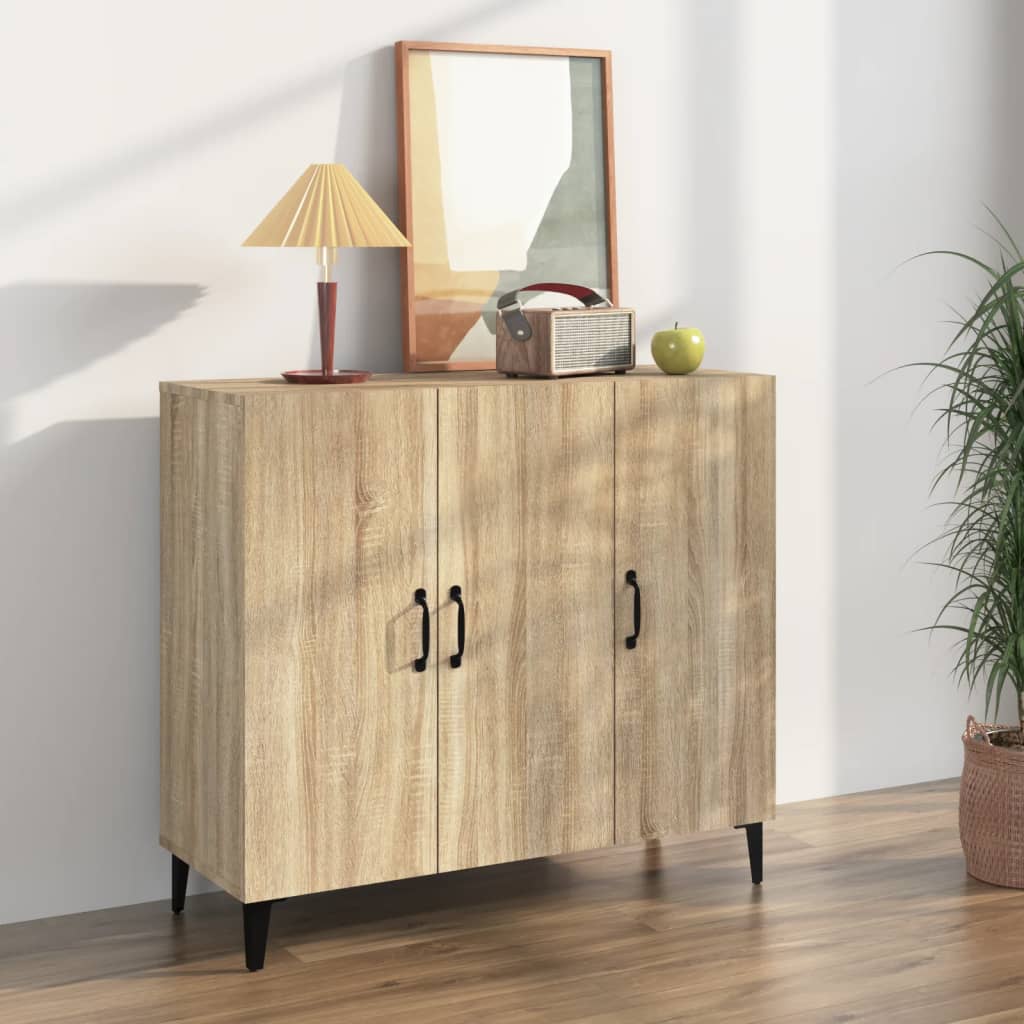 Buffet chêne sonoma 90x34x80 cm bois d'ingénierie - XIOS