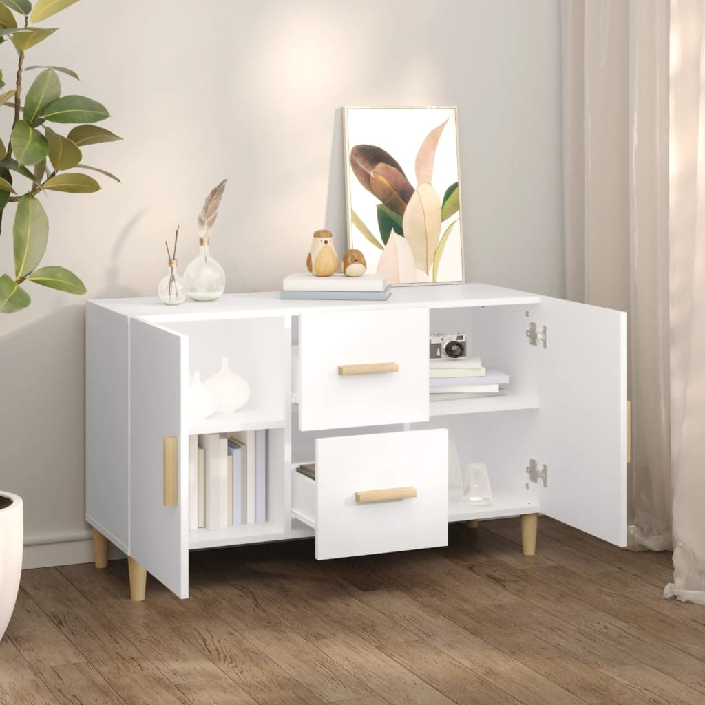 Buffet blanc 100x36x60 cm bois d'ingénierie - XIOS