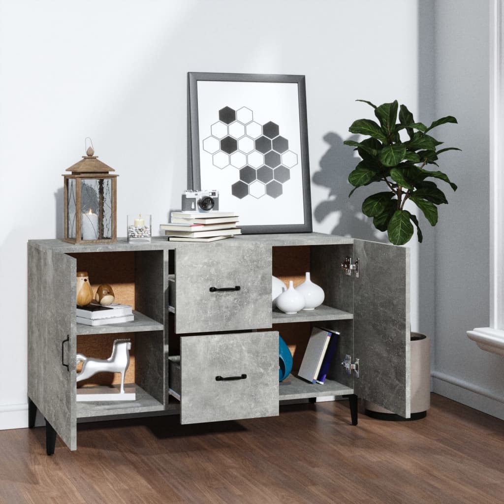 Buffet gris béton 100x36x60 cm bois d'ingénierie - XIOS