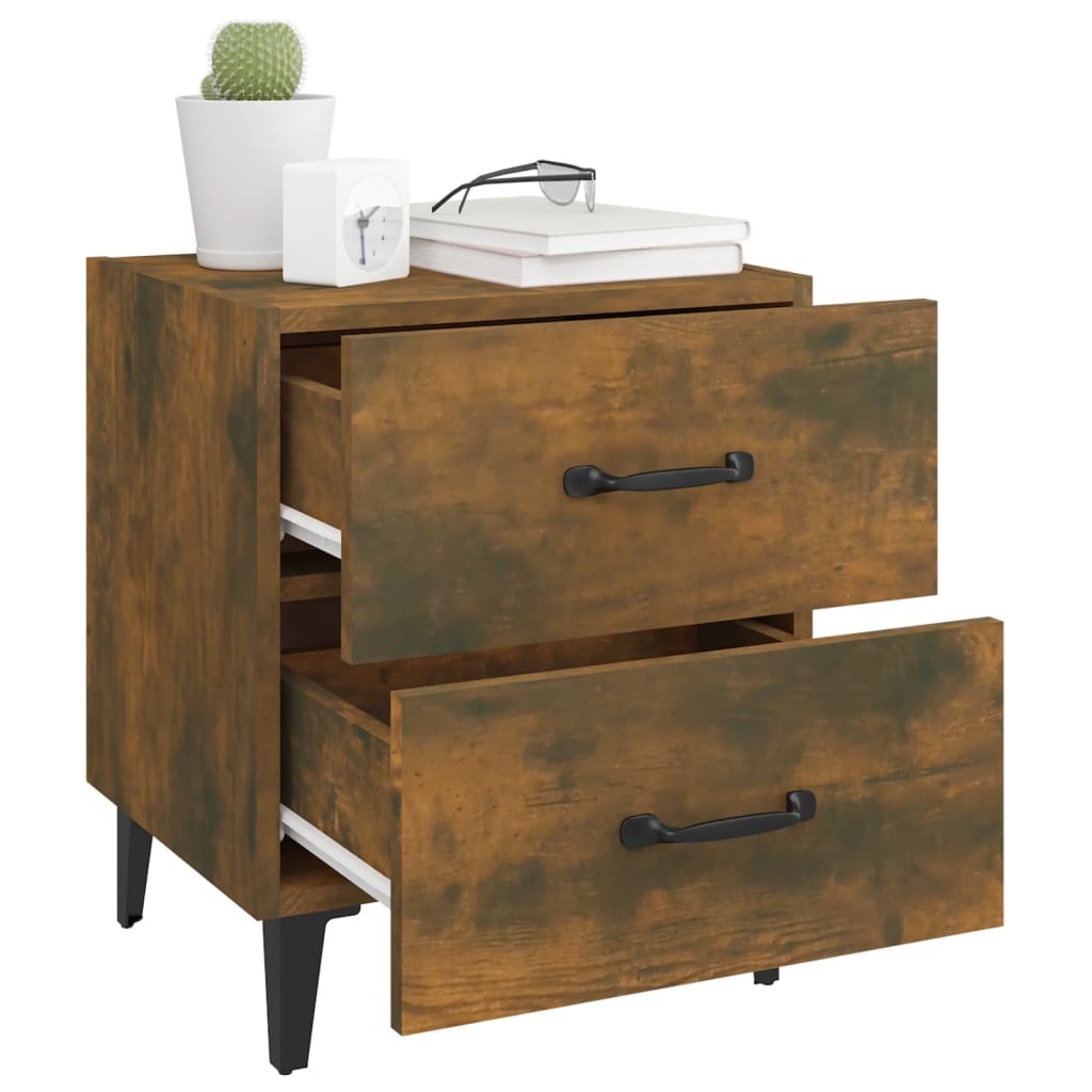 Tables de chevet 2 pcs Chêne fumé 40x35x47,5 cm - XIOS