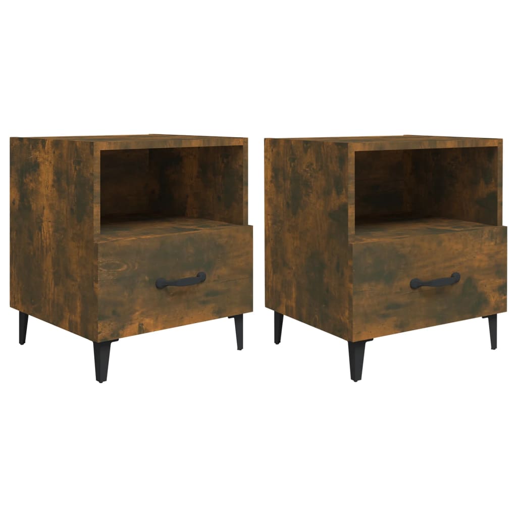 Tables de chevet 2 pcs Chêne fumé Bois d'ingénierie - XIOS