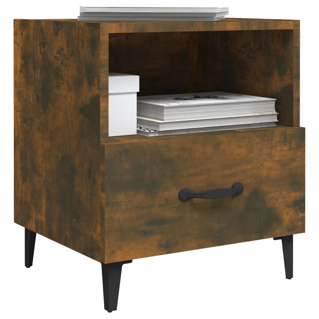 Tables de chevet 2 pcs Chêne fumé Bois d'ingénierie - XIOS