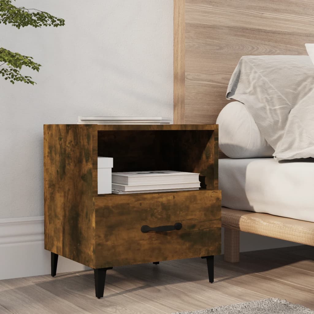 Tables de chevet 2 pcs Chêne fumé Bois d'ingénierie - XIOS