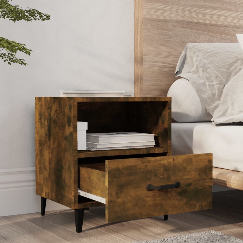 Tables de chevet 2 pcs Chêne fumé Bois d'ingénierie - XIOS