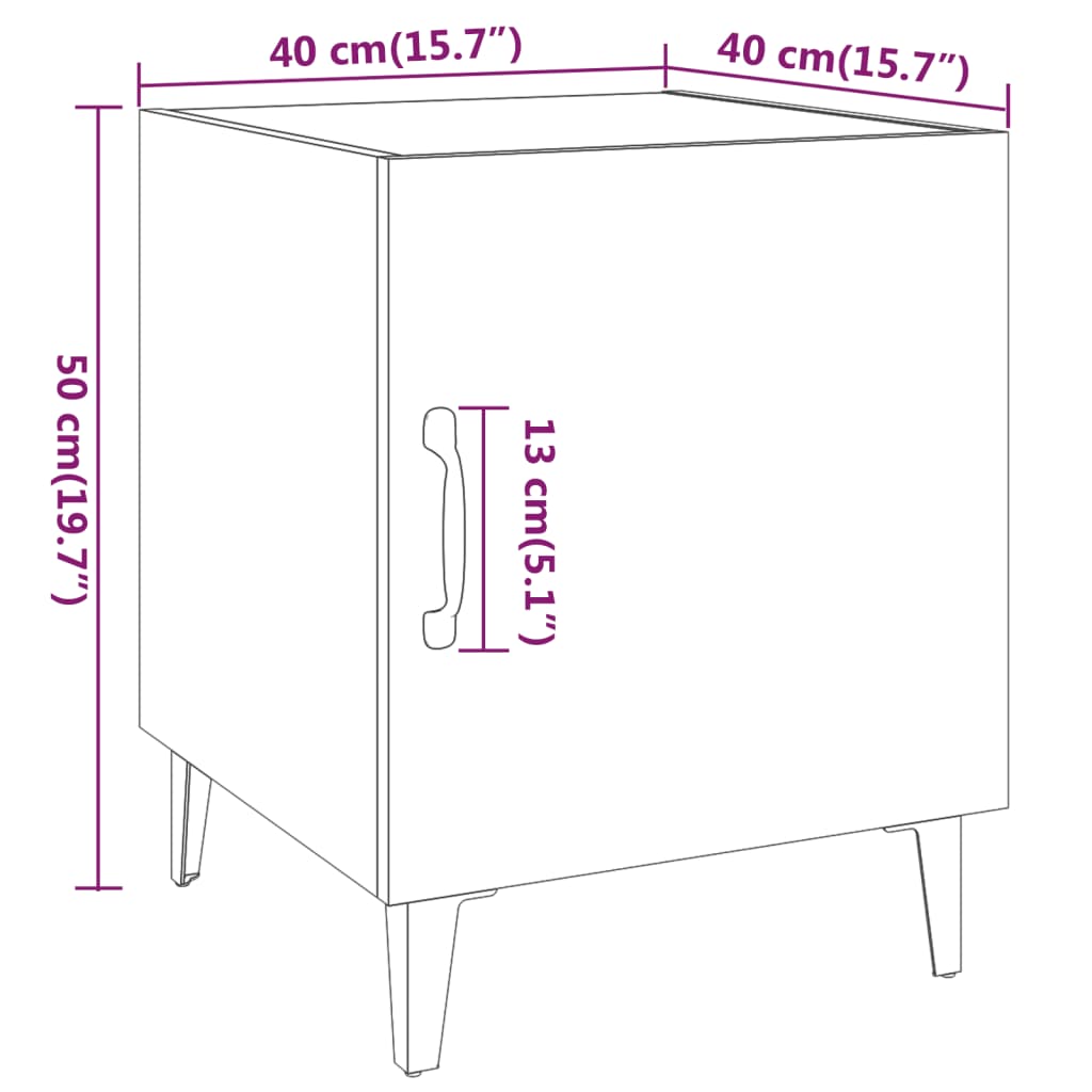 Tables de chevet 2 pcs Chêne fumé Bois d'ingénierie - XIOS