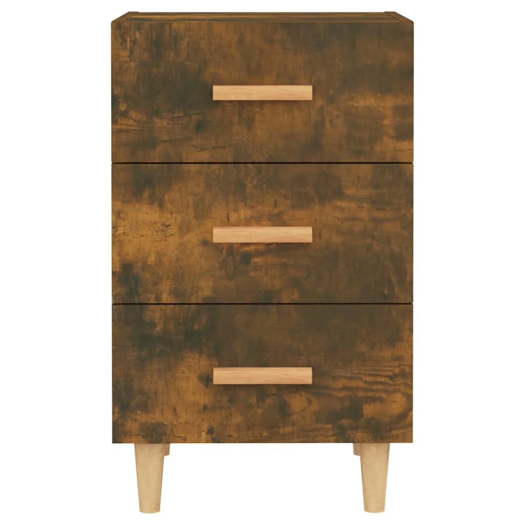 Table de chevet chêne fumé 40x40x66 cm bois d'ingénierie - XIOS