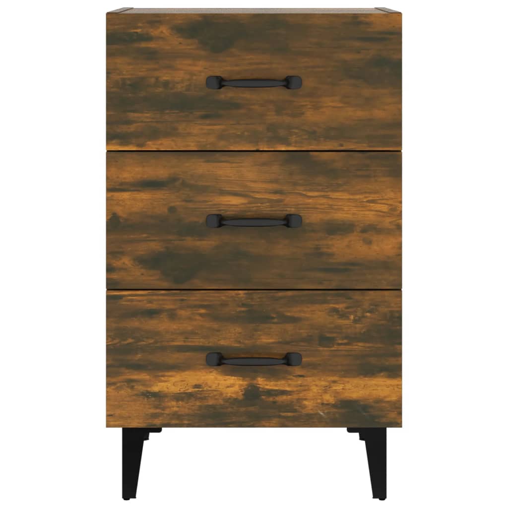Table de chevet chêne fumé 40x40x66 cm bois d'ingénierie - XIOS