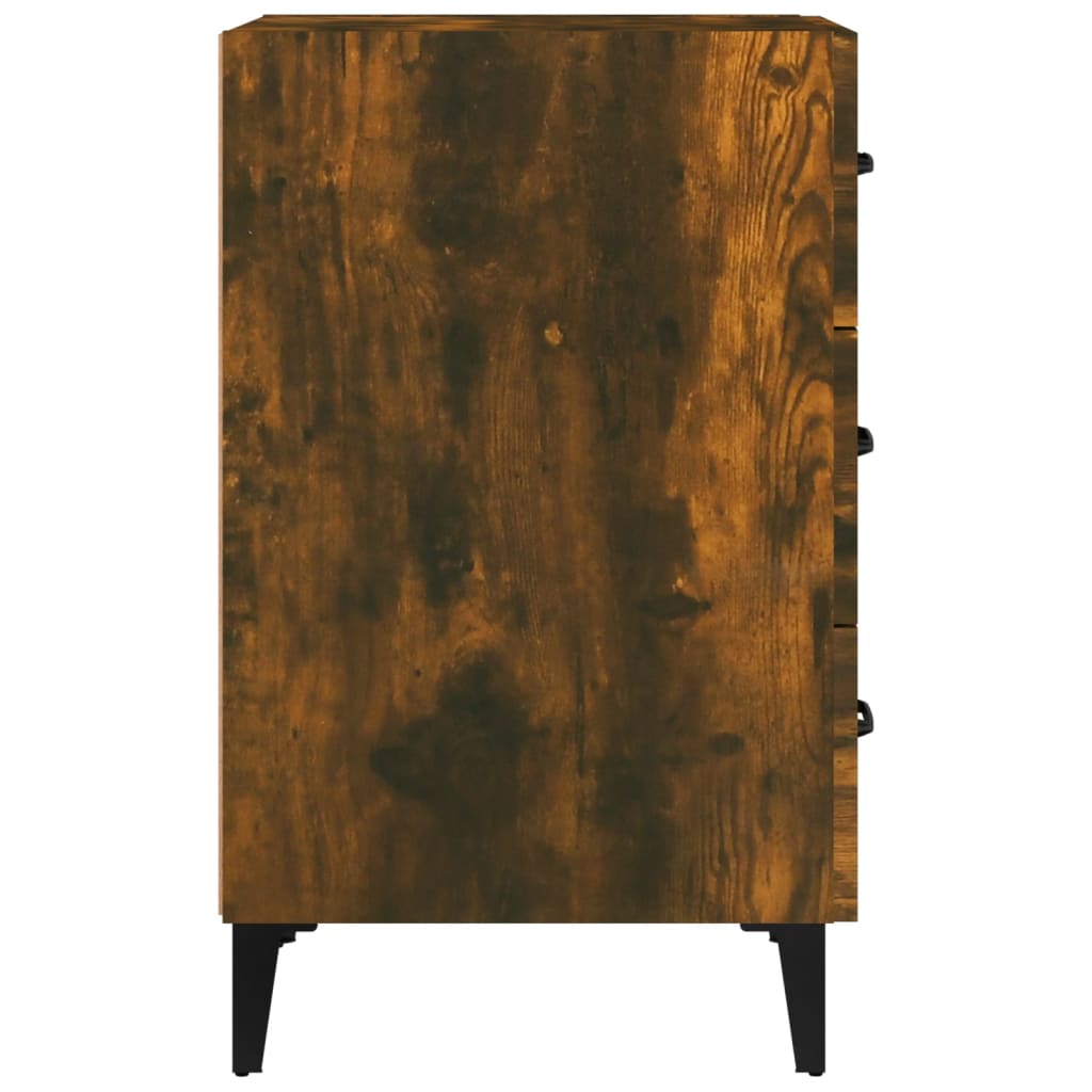 Table de chevet chêne fumé 40x40x66 cm bois d'ingénierie - XIOS