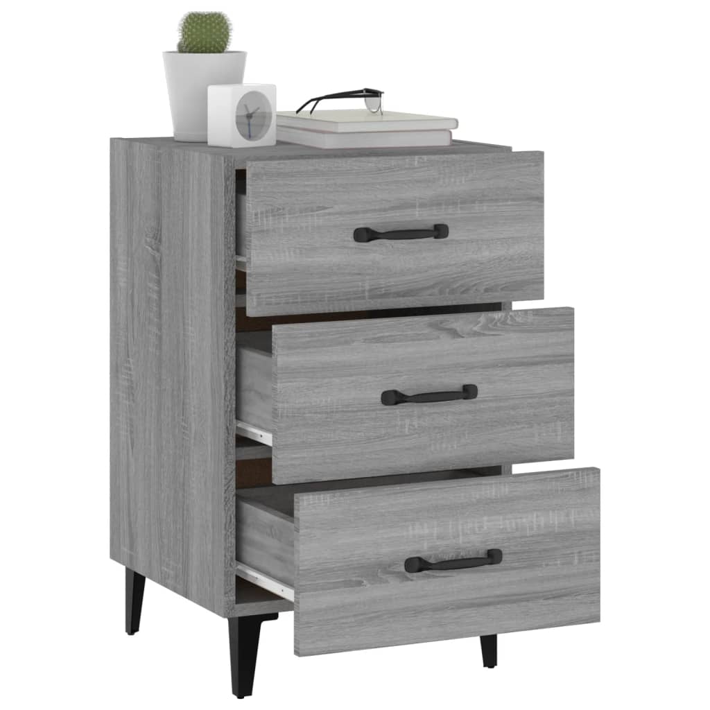 Table de chevet sonoma gris 40x40x66 cm bois d'ingénierie - XIOS