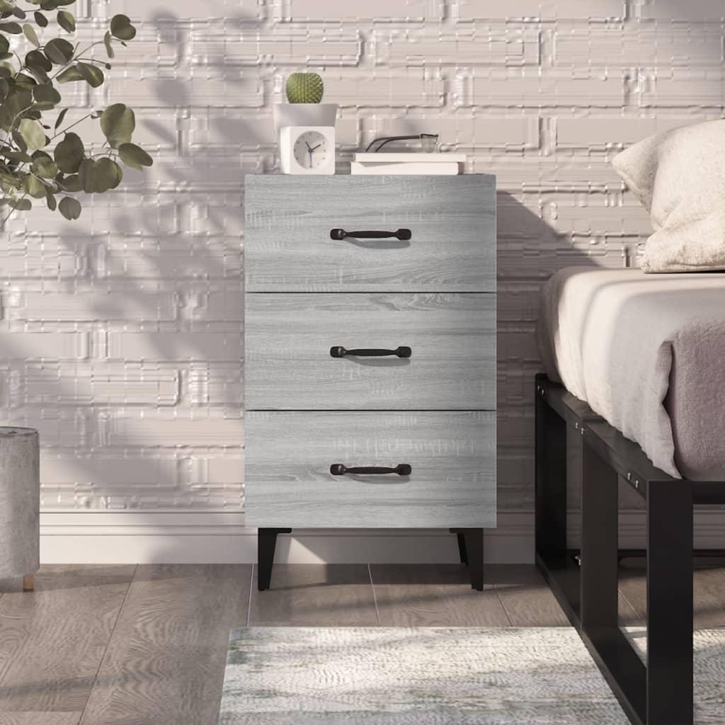Table de chevet sonoma gris 40x40x66 cm bois d'ingénierie - XIOS