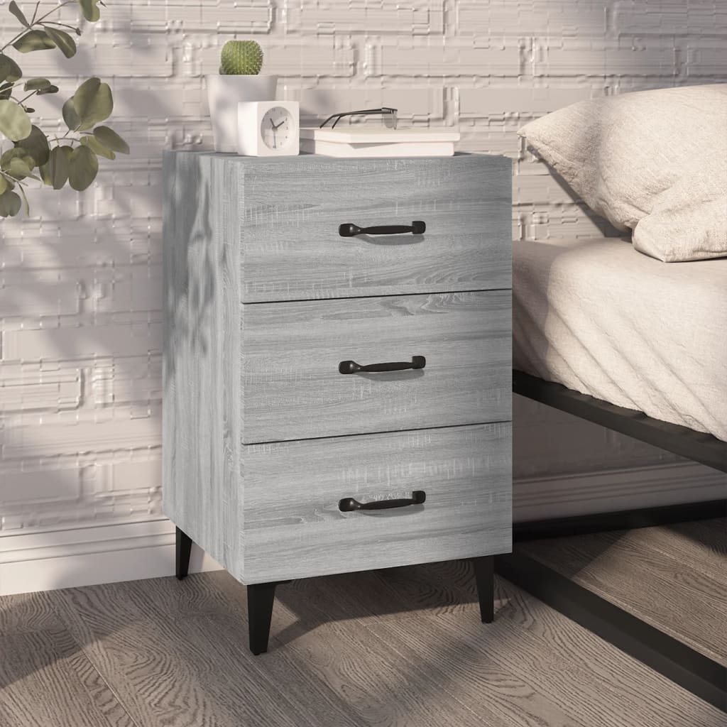 Table de chevet sonoma gris 40x40x66 cm bois d'ingénierie - XIOS