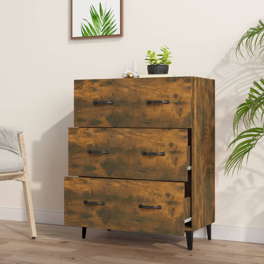 Buffet chêne fumé 69,5x34x90 cm bois d'ingénierie - XIOS