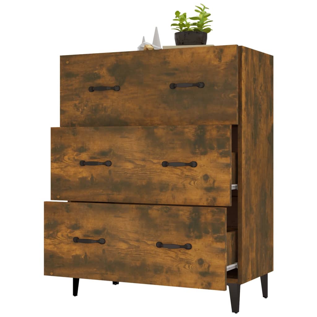 Buffet chêne fumé 69,5x34x90 cm bois d'ingénierie - XIOS