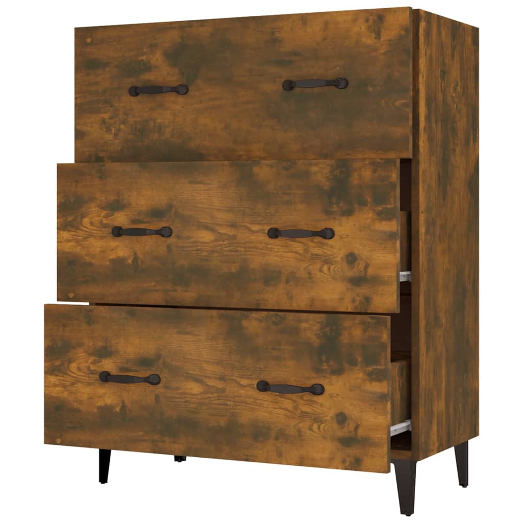 Buffet chêne fumé 69,5x34x90 cm bois d'ingénierie - XIOS
