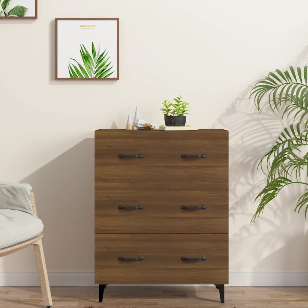 Buffet chêne marron 69,5x34x90 cm bois d'ingénierie - XIOS