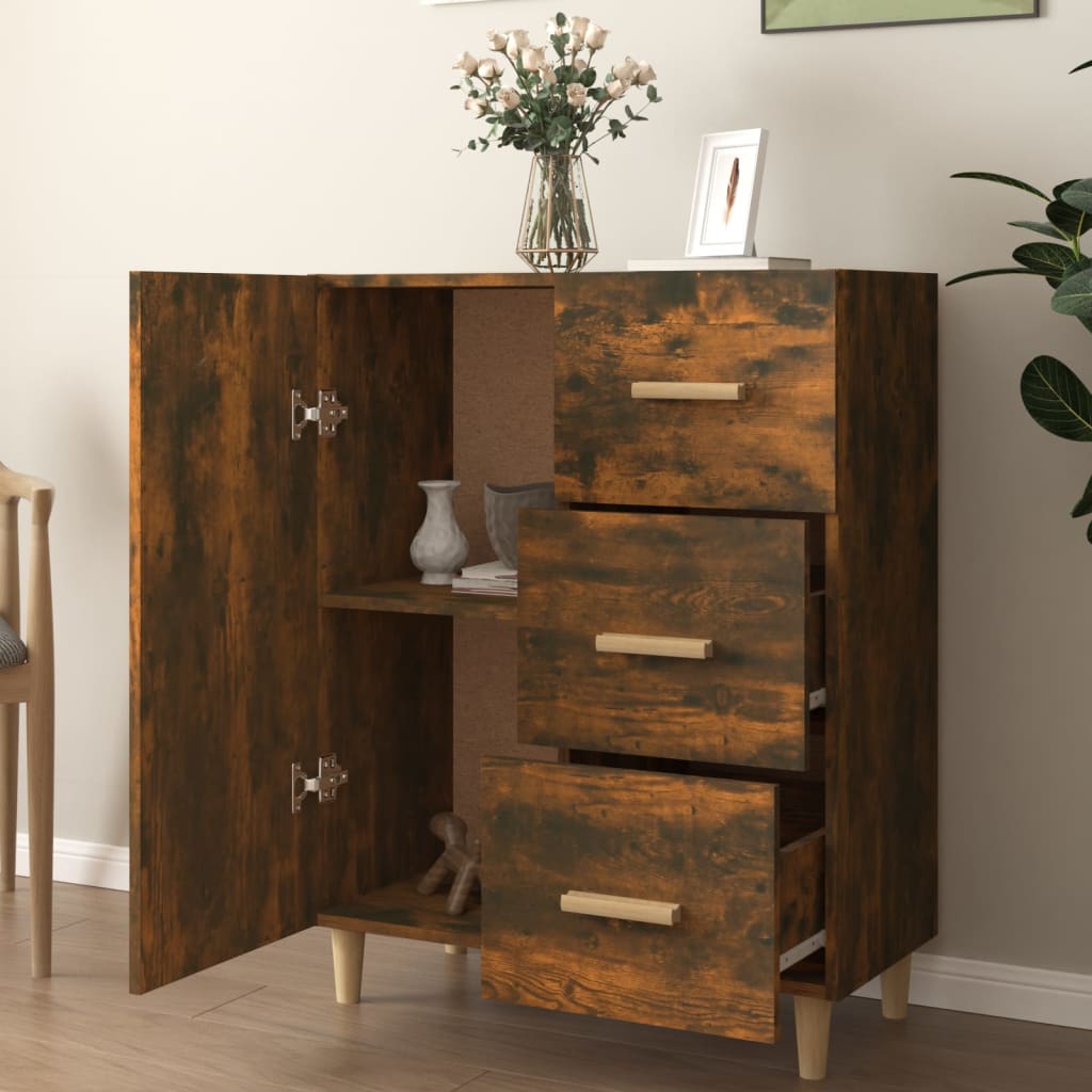Buffet chêne fumé 69,5x34x90 cm bois d'ingénierie - XIOS