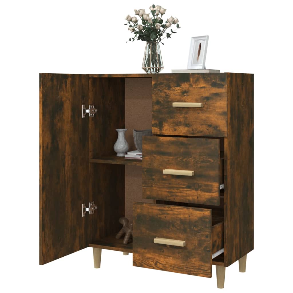 Buffet chêne fumé 69,5x34x90 cm bois d'ingénierie - XIOS
