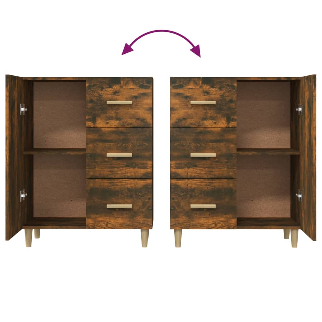 Buffet chêne fumé 69,5x34x90 cm bois d'ingénierie - XIOS