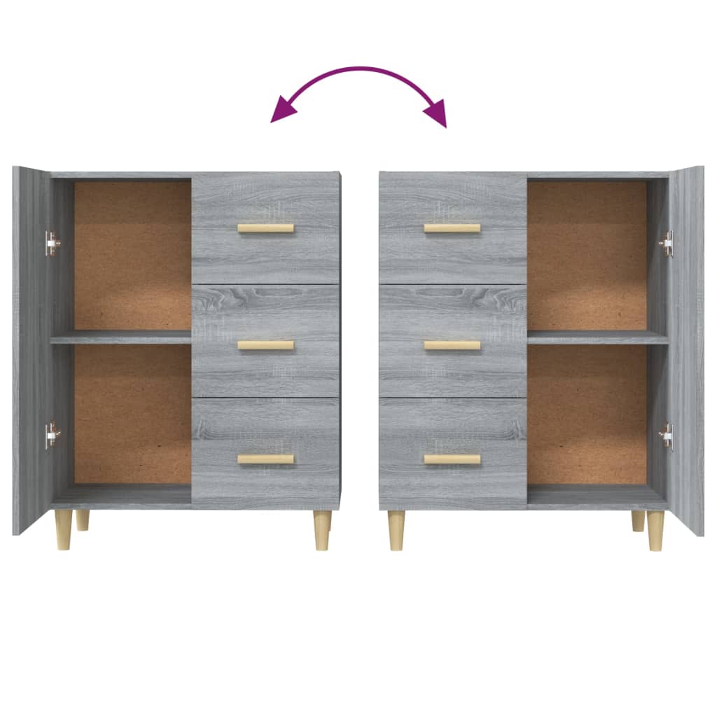 Buffet sonoma gris 69,5x34x90 cm bois d'ingénierie - XIOS