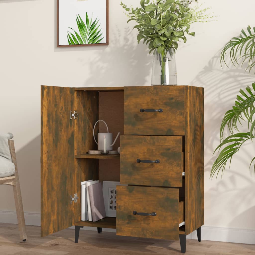 Buffet chêne fumé 69,5x34x90 cm bois d'ingénierie - XIOS