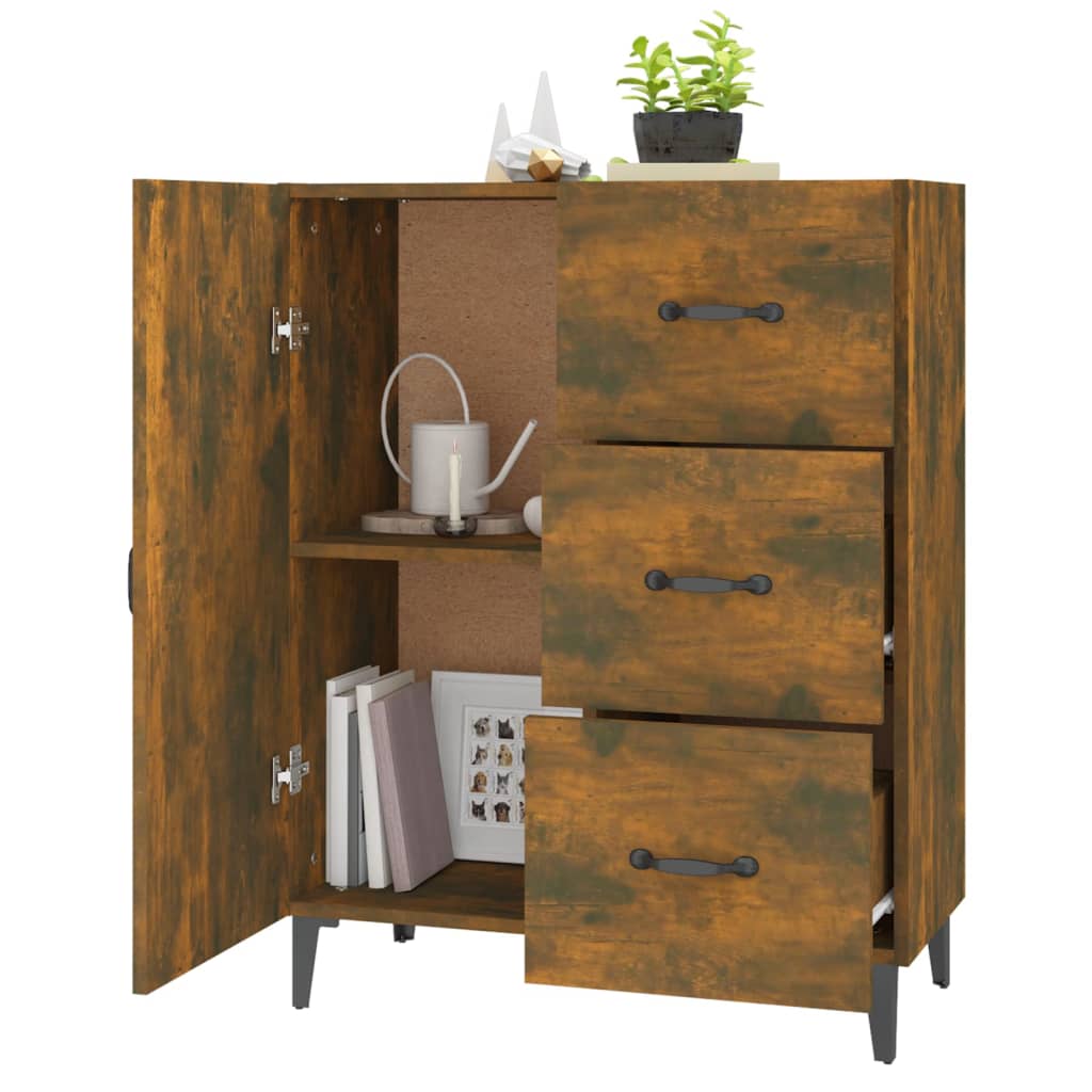 Buffet chêne fumé 69,5x34x90 cm bois d'ingénierie - XIOS