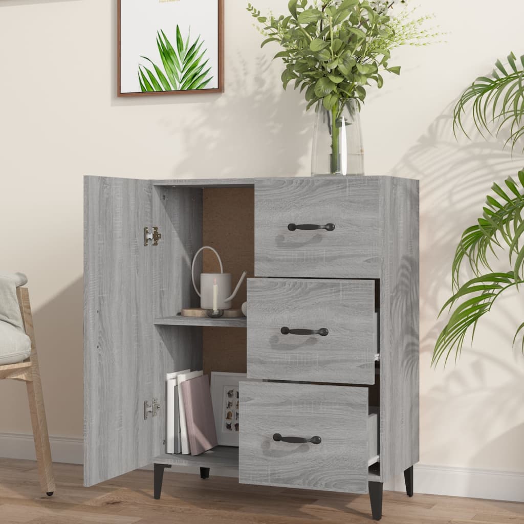 Buffet sonoma gris 69,5x34x90 cm bois d'ingénierie - XIOS