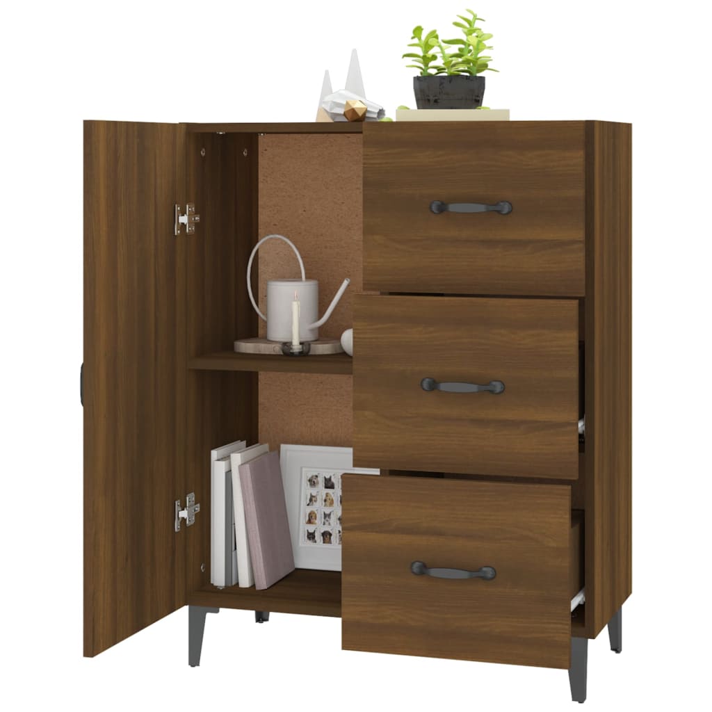 Buffet chêne marron 69,5x34x90 cm bois d'ingénierie - XIOS