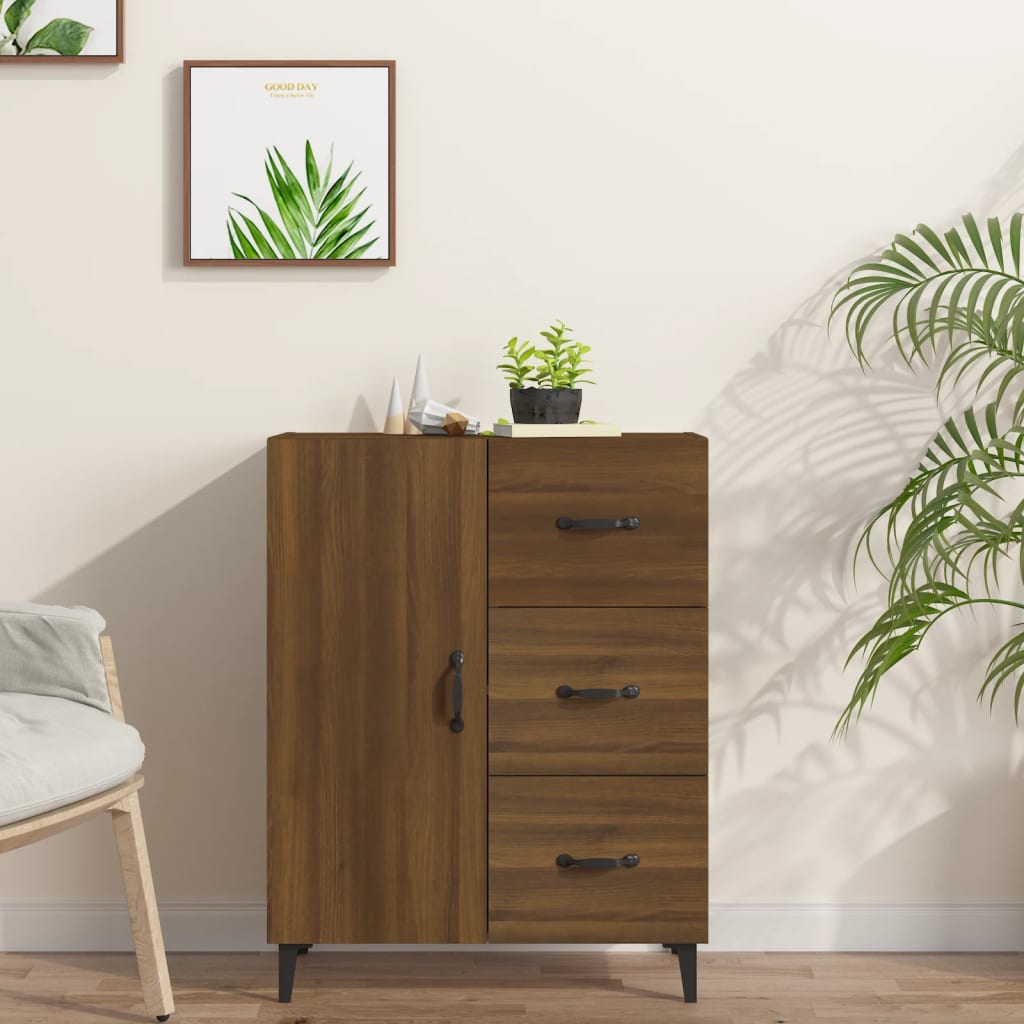 Buffet chêne marron 69,5x34x90 cm bois d'ingénierie - XIOS