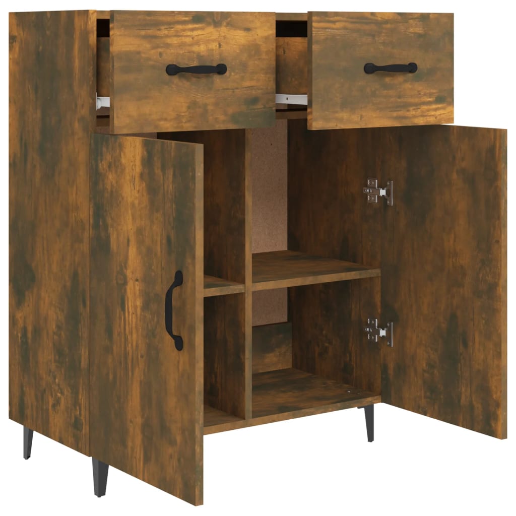 Buffet chêne fumé 69,5x34x90 cm bois d'ingénierie - XIOS