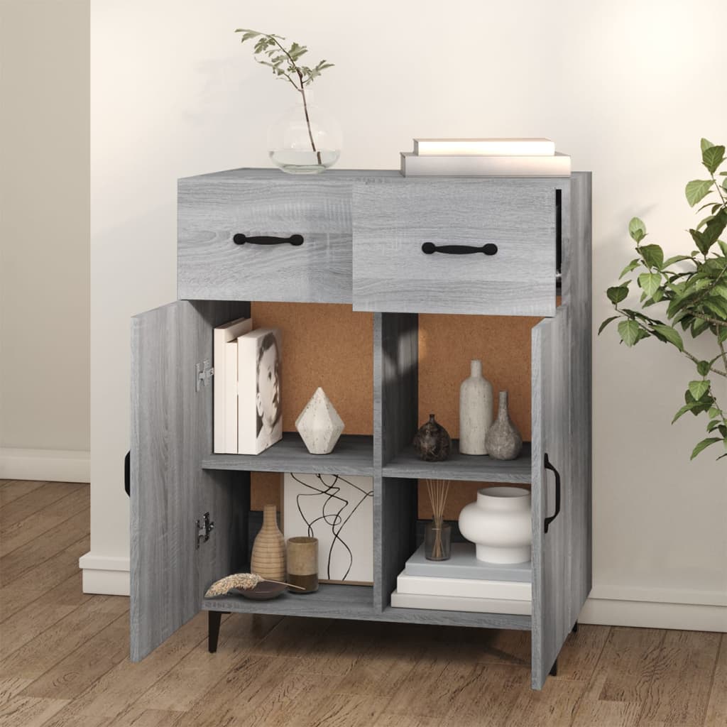 Buffet sonoma gris 69,5x34x90 cm bois d'ingénierie - XIOS