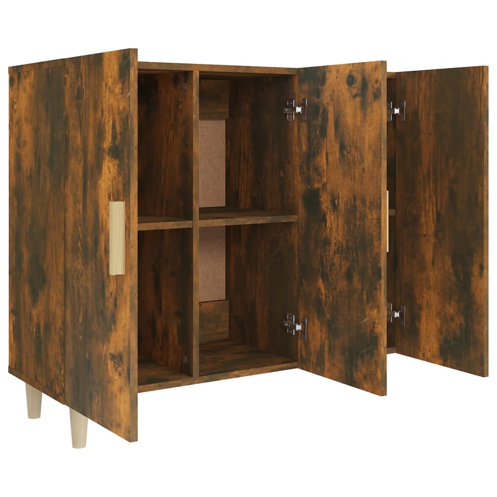 Buffet chêne fumé 90x34x80 cm bois d'ingénierie - XIOS
