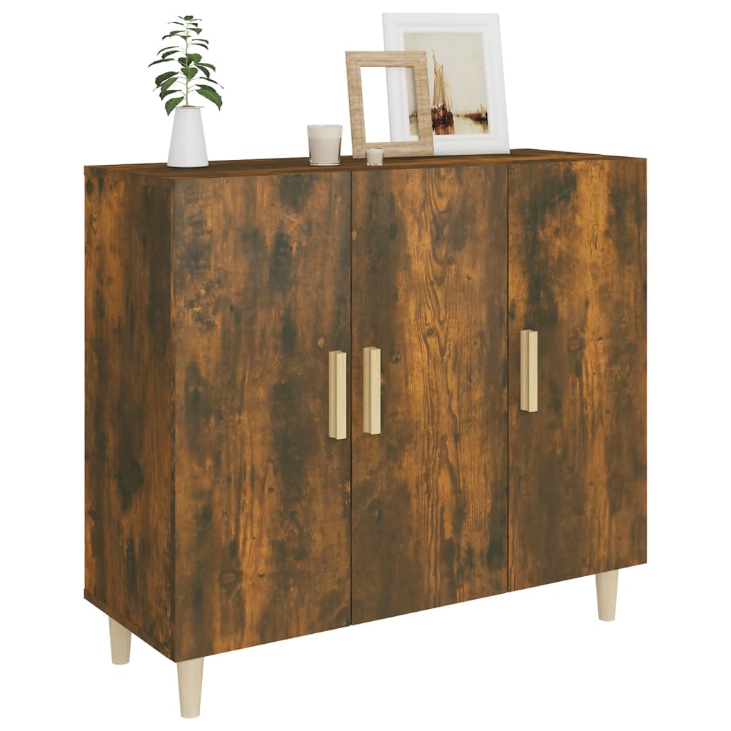 Buffet chêne fumé 90x34x80 cm bois d'ingénierie - XIOS