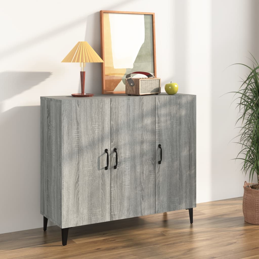 Buffet sonoma gris 90x34x80 cm bois d'ingénierie - XIOS