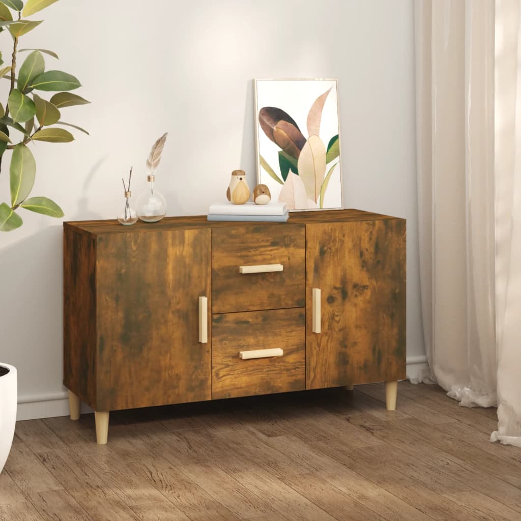 Buffet chêne fumé 100x36x60 cm bois d'ingénierie - XIOS